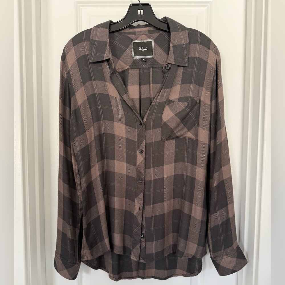 Rails Button Down Plaid Shirt, Medium - image 1